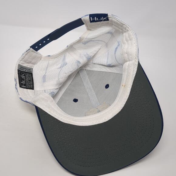 HUK Snapback Trucker Hat Blue One Size Adjustable Lightweight Mesh Back 6 Panel - Picture 7 of 9